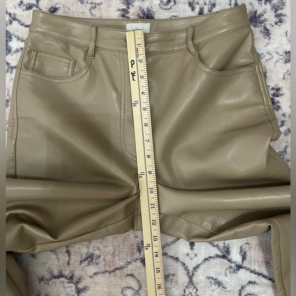 Wilfred Aritzia The Melina Faux Leather Pant Size 8 Tan Brown - Picture 8 of 10